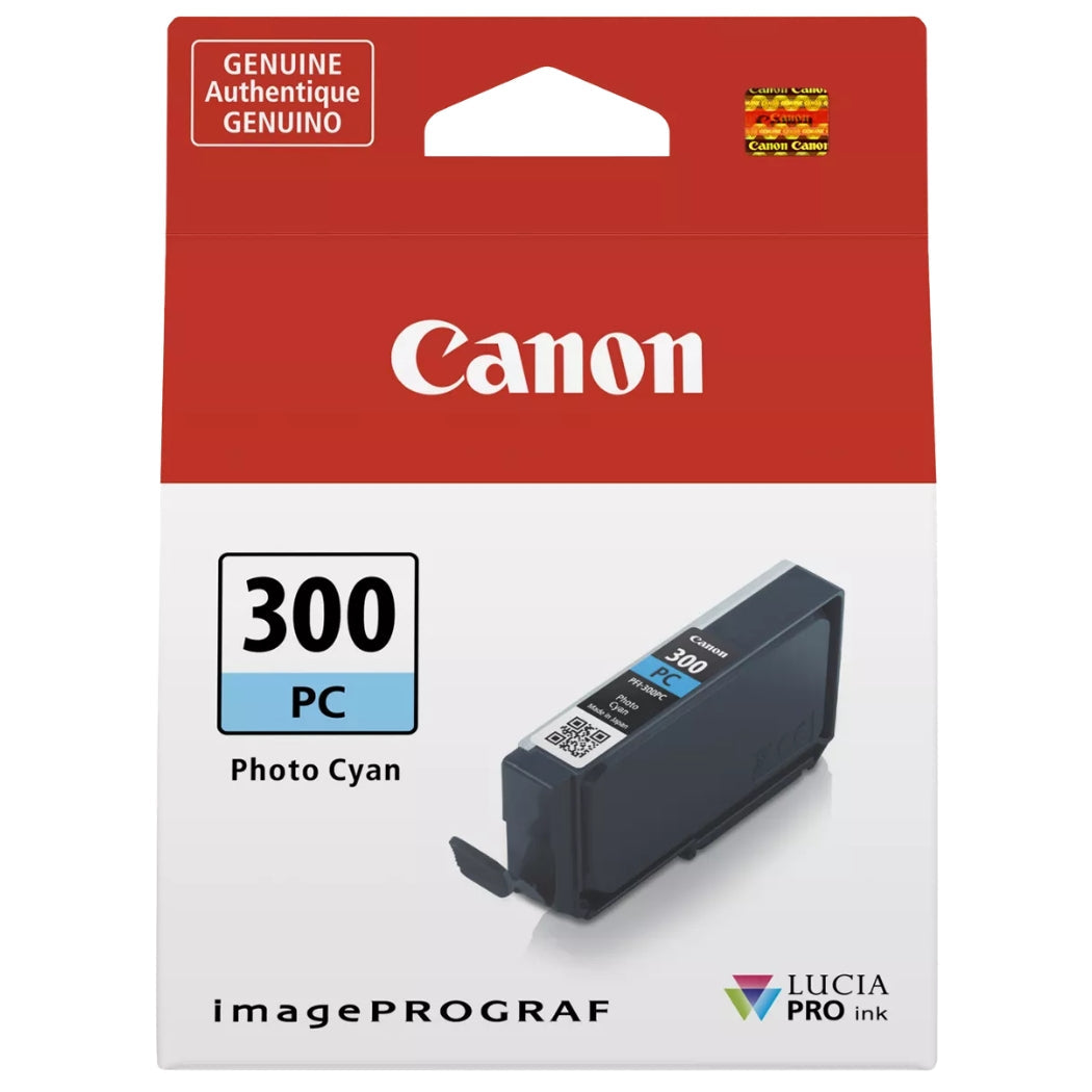 New, Pre-Owned - Canon PFI-300 Standard Yield Photo Cyan Ink Cartridge, 4197C002