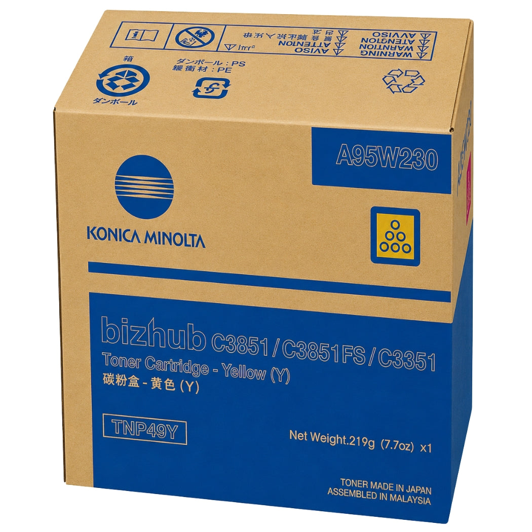 New, Pre-Owned - Konica Minolta TNP49Y High Yield Yellow Toner Cartridge, A95W230