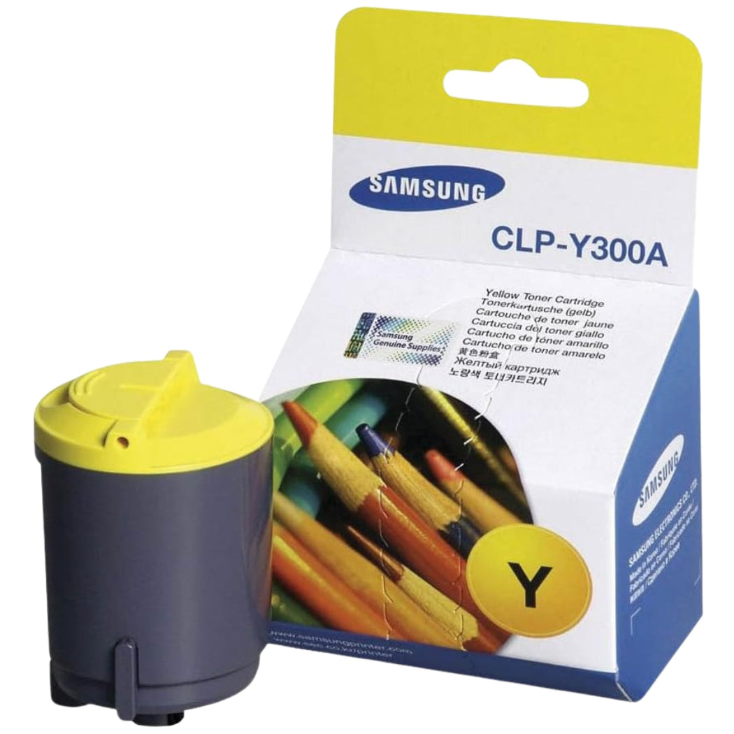New, Pre-Owned - Samsung CLP-Y300 Standard Yield Yellow Toner Cartridge, CLP-Y300A