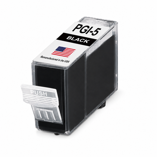 U.S. Remanufactured for Canon PGI-5BK Black Remanufactured in USA Ink Cartridge