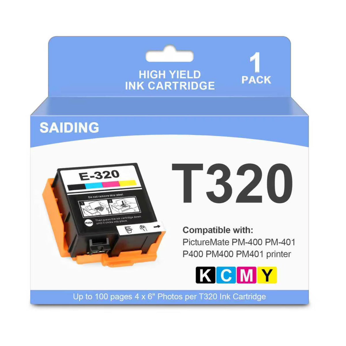 New, Pre-Owned, Original Epson T320 Standard Yield Black/Cyan/Yellow/Magenta Ink Cartridge, PM-400