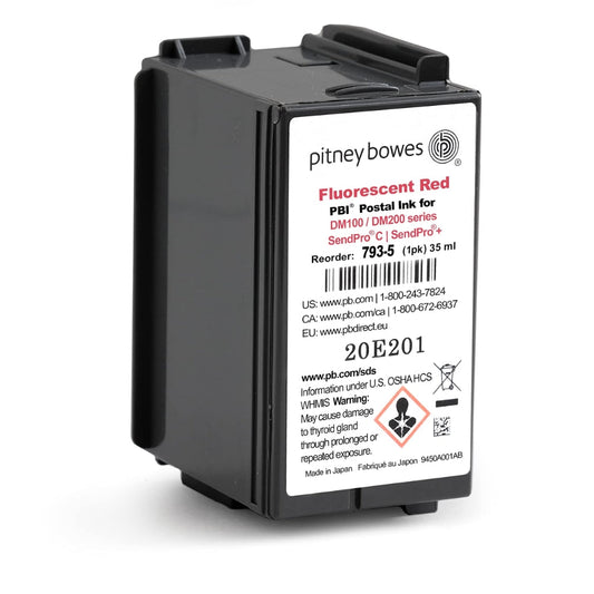 New, Pre-Owned - Pitney Bowes 793-5 Fluorescent Red Ink Cartridge