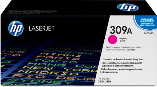 Original HP 309A Standard-Yield Magenta Toner Cartridge, Q2673A