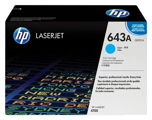 Genuine HP 643A Standard-Yield Cyan Laser Toner Cartridge