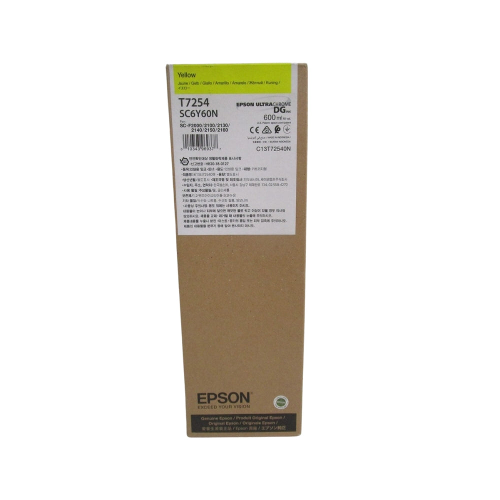 New, Pre-Owned, Original Epson T7254  High Yield Yellow Ink Cartridge, SC6Y60