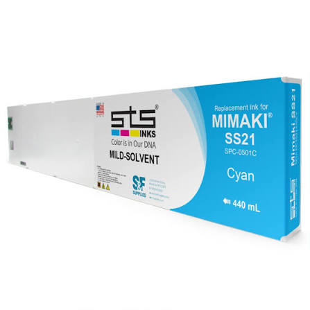 Original Mimaki SS21 Standard Yield Cyan Ink Cartridge, SPC-0501C