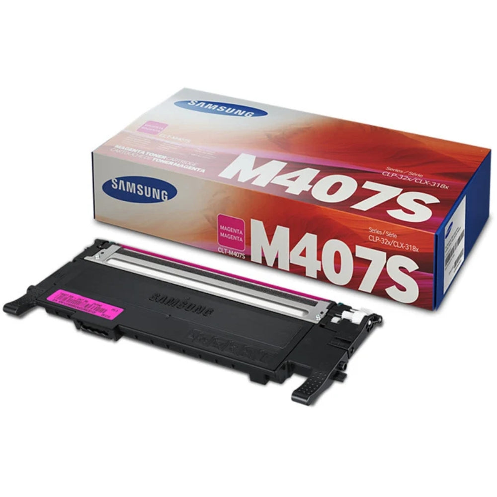 Original Samsung CLT-M407S Standard Yield Magenta Toner Cartridge, SU268A