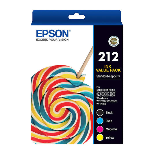 Original Epson 212 Standard Yield Multi-Color (4-Pack) Ink Cartridge