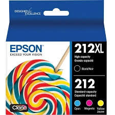 Genuine Epson T212XL/212 High-Yield Multi-Color (4-Pack) Ink Cartridge