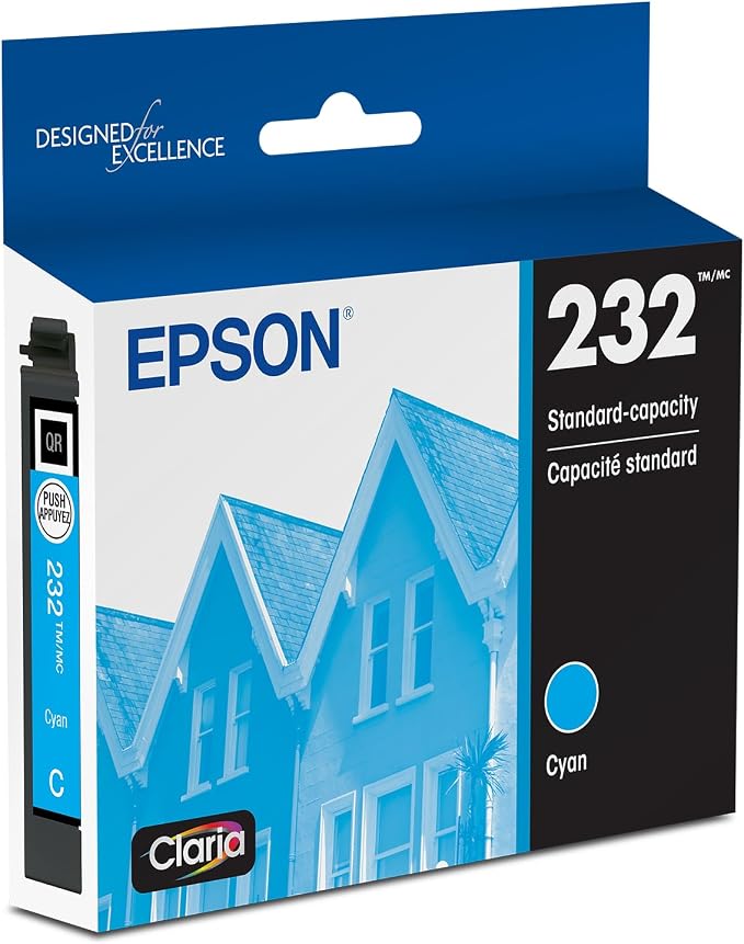 New, Pre-Owned, Original Epson T232 Standard Yield Cyan Ink Cartridge, T232220-S