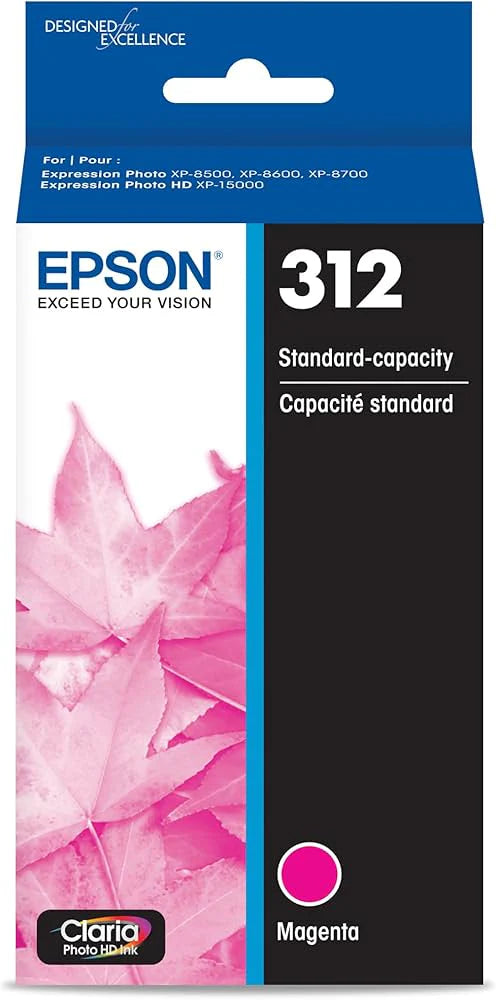 Genuine Epson 312 Magenta Claria Photo HD Ink Cartridge