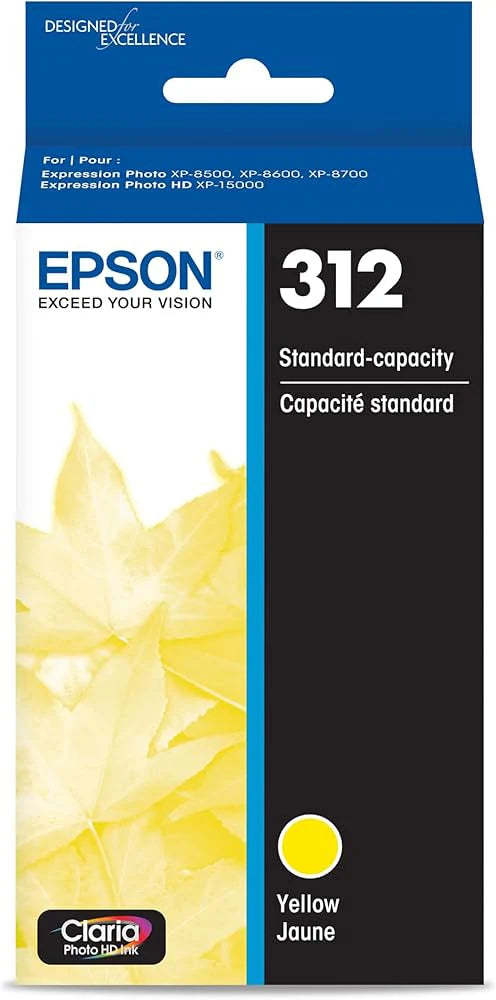 Genuine Epson 312 Yellow Claria Photo HD Ink Cartridge