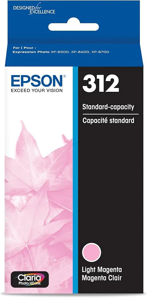 Genuine Epson 312 Light Magenta Claria Photo HD Ink Cartridge