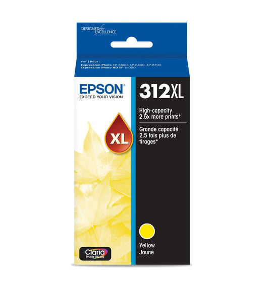 Original Epson 312XL High-Yield Yellow Ink Cartridge