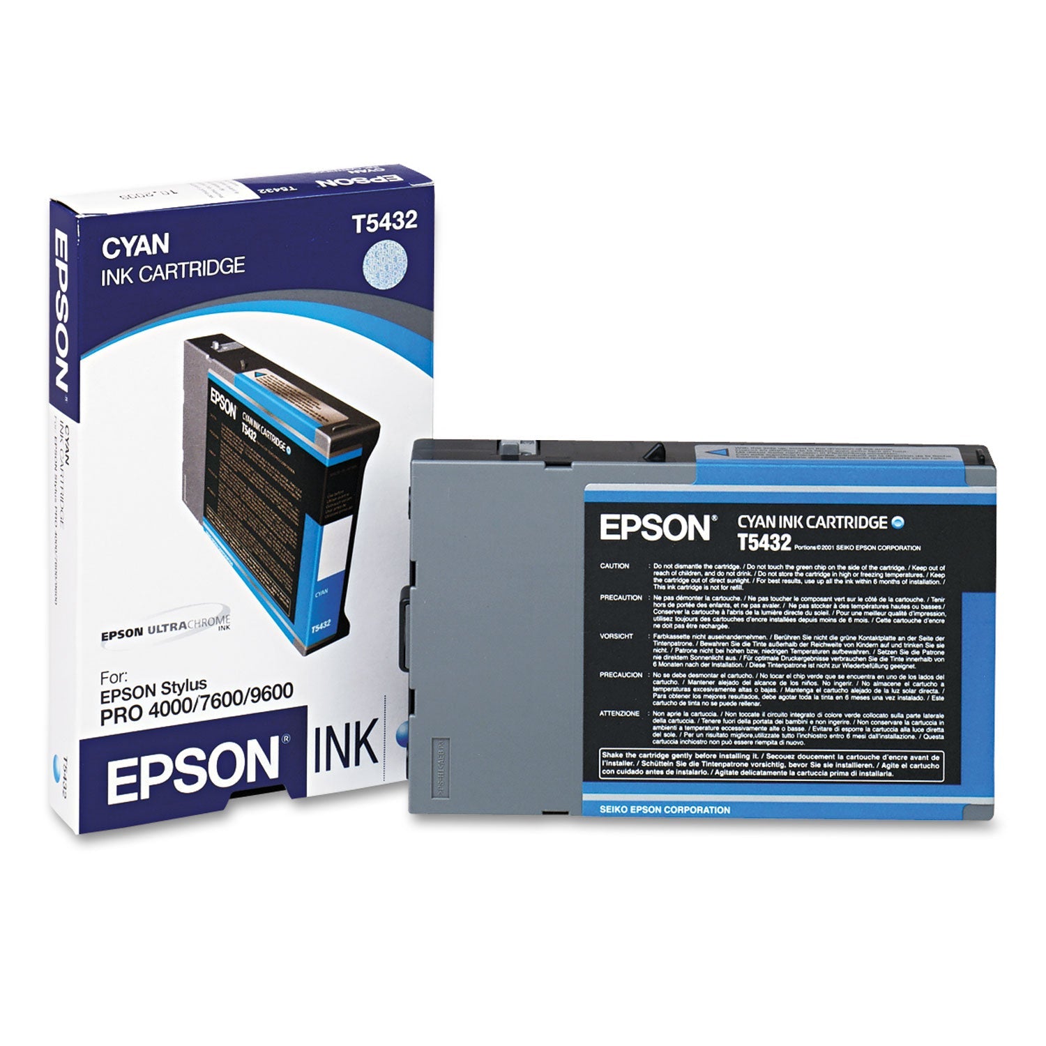 Epson T543 110ml Standard-Yield Cyan Ink Cartridge, T543200