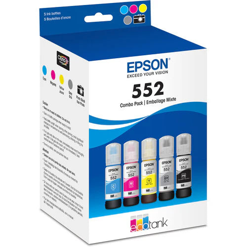 Original Epson T552 Ultra High-Yield Multi-Color (5-Pack) Ink Bottle