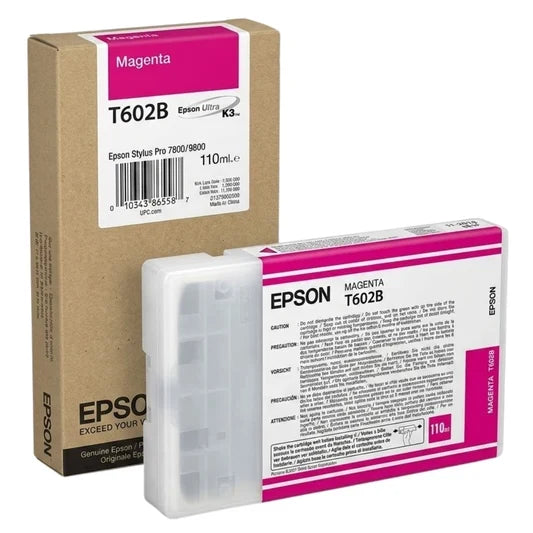 New, Pre-Owned, Original Epson T602B Standard Yield Magenta Ink Cartridge, C13T602B00