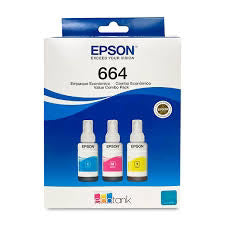 Original Epson (T664) Ultra High-Yield Multi-Color 3-Pack Ink Bottle