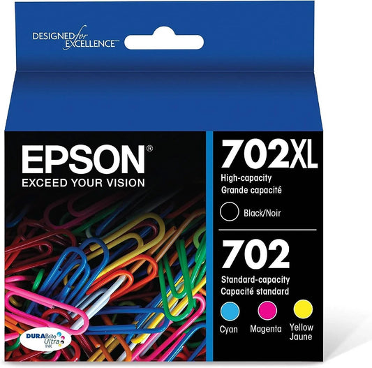 Original Epson T702XL/702 Multi-Color (4-Pack) Ink Cartridge