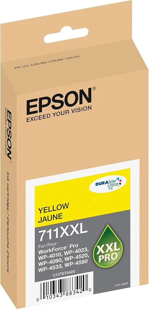 Genuine Epson 711XXL Extra High-Yield Yellow Ink Cartridge