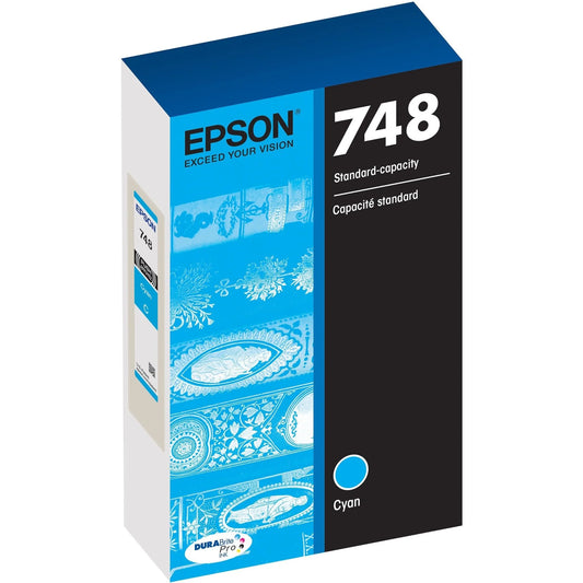 Genuine Epson 748 Standard-Yield Cyan DURABrite Pro Ink Cartridge