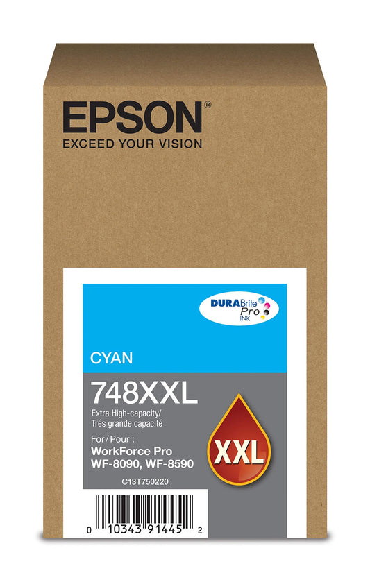 Epson 748XXL DURABrite Pro Extra High-Yield Cyan Ink Cartridge