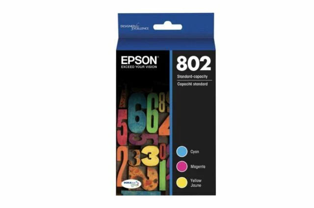 Original Epson 802 Standard Yield Multi-Color (3-Pack) Ink Cartridge