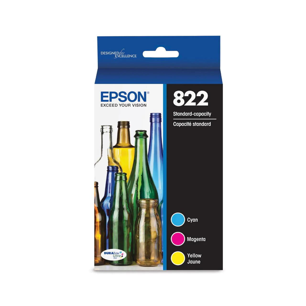 Original Epson 822 Standard Yield Multi-Color (3-Pack) Ink Cartridge