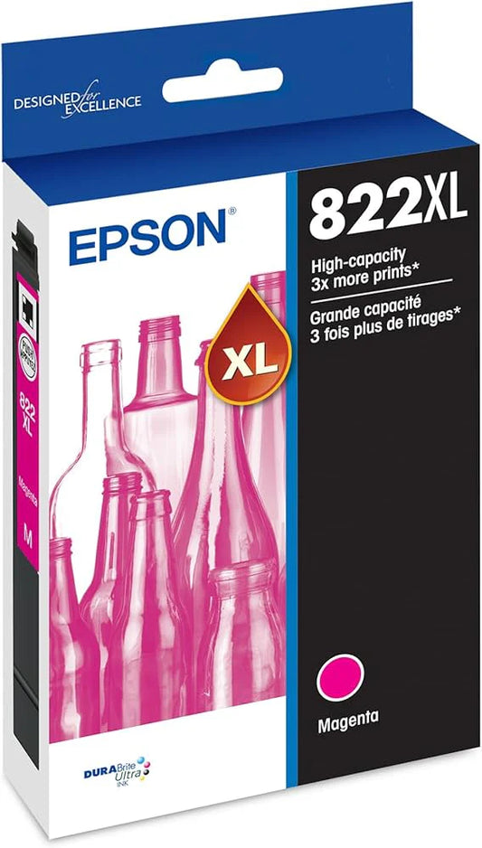 Genuine Epson T822XL Magenta High-Yield Ink Cartridge