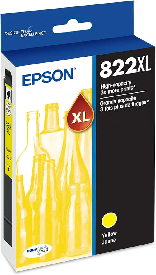 Genuine Epson T822XL Yellow High-Yield Ink Cartridge
