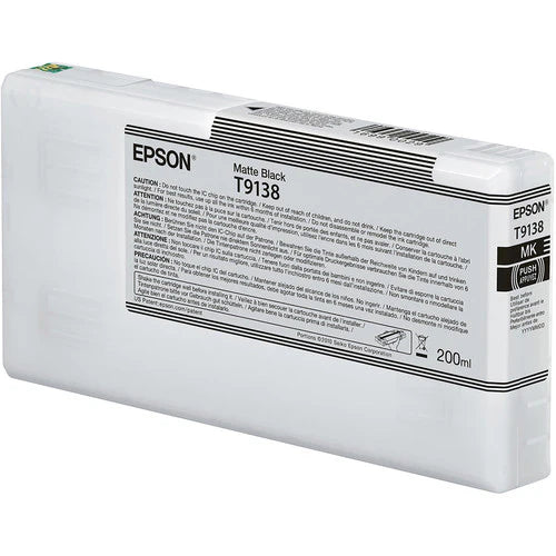 Original Epson T9138 Standard Yield Matte Black Ink Cartridge