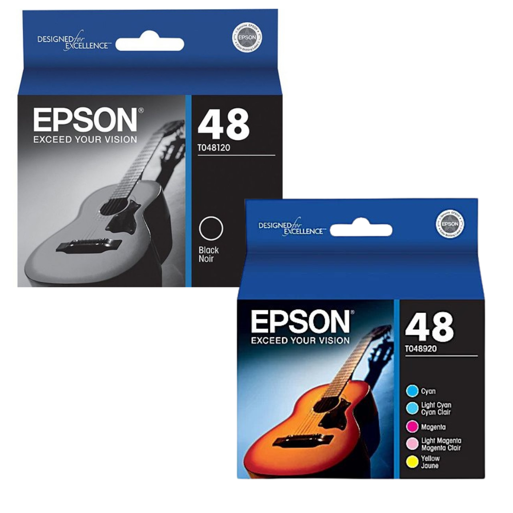 Epson T0489 Black, Cyan, Light Cyan, Magenta, Light Magenta, Yellow Ink Cartridges, Pack Of 6, T048920