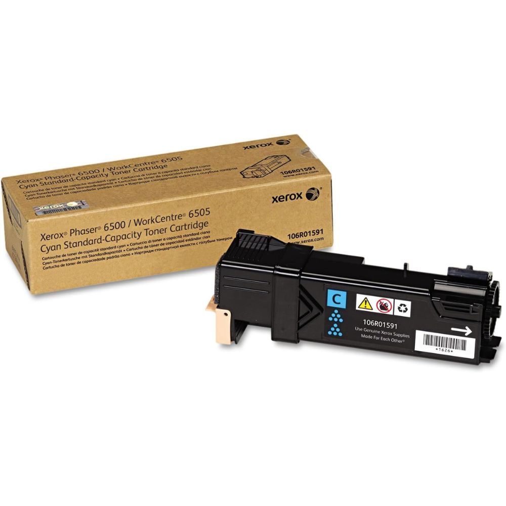 New, Pre-Owned - Xerox PHASER 6500/6505 Standard Yield Cyan Toner Cartridge, 106R01591