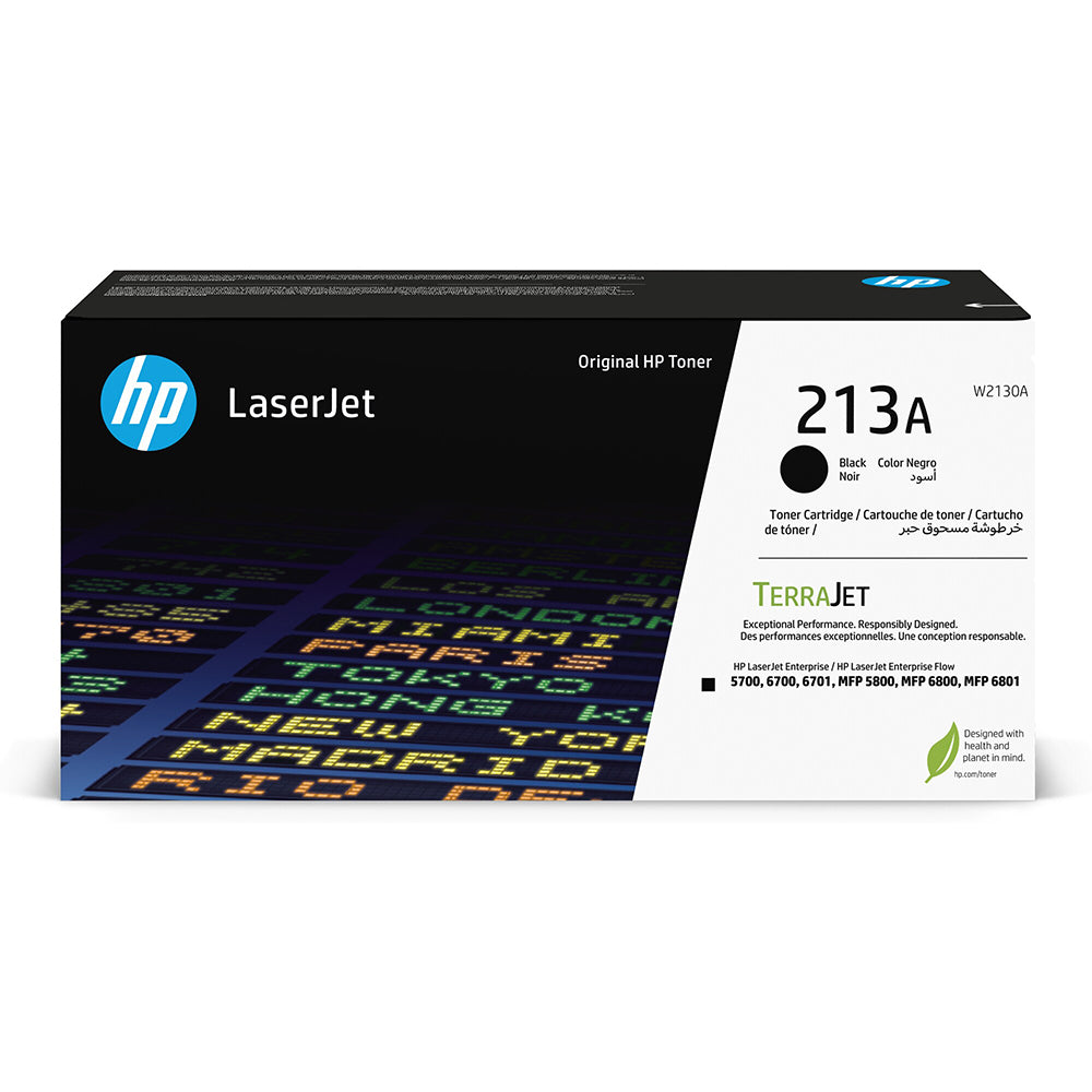 New, Pre-Owned, Original HP 213A Standard Yield Black Toner Cartridge, W2130A.