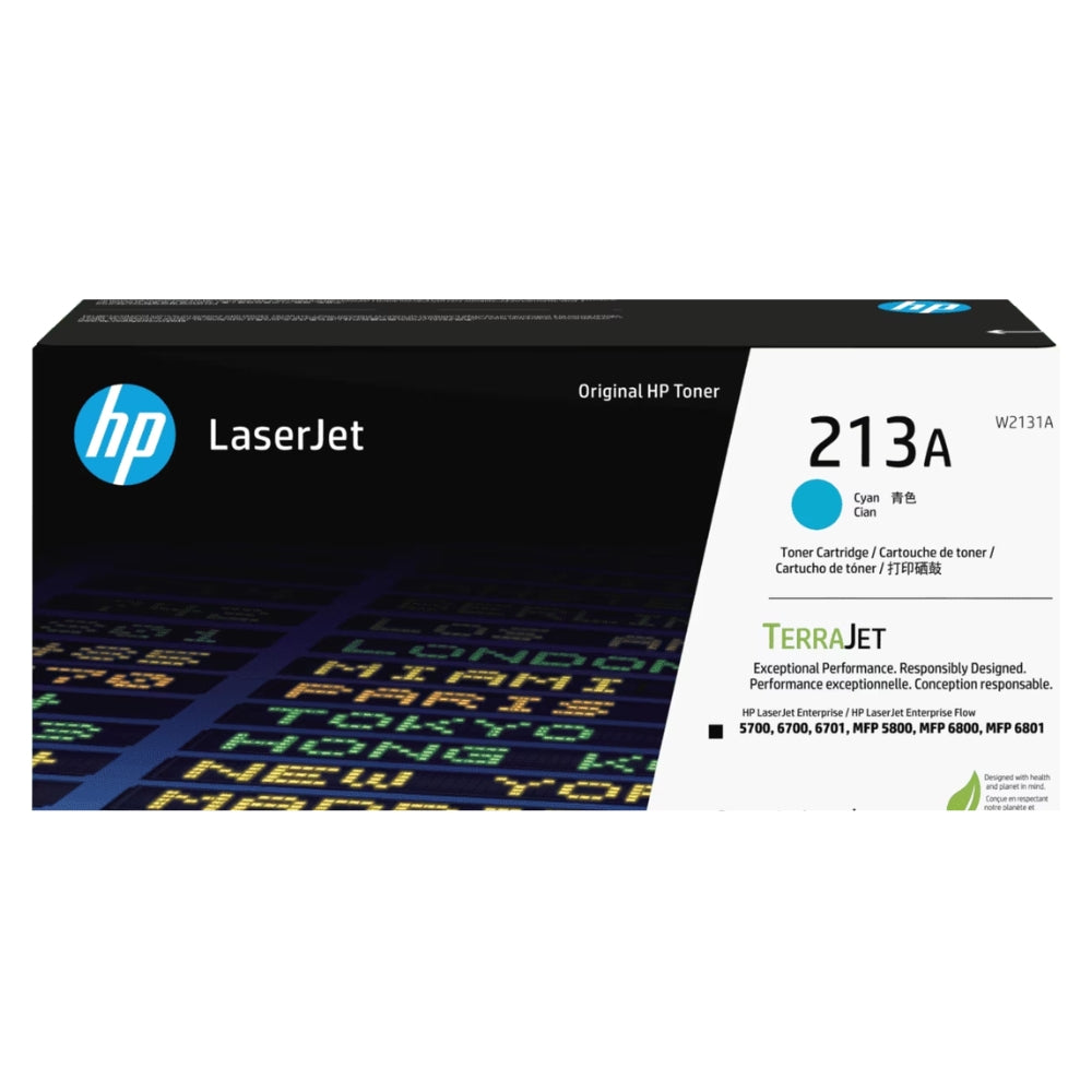 New, Pre-Owned, Original HP 213A Standard Yield Cyan Toner Cartridge, W2131A