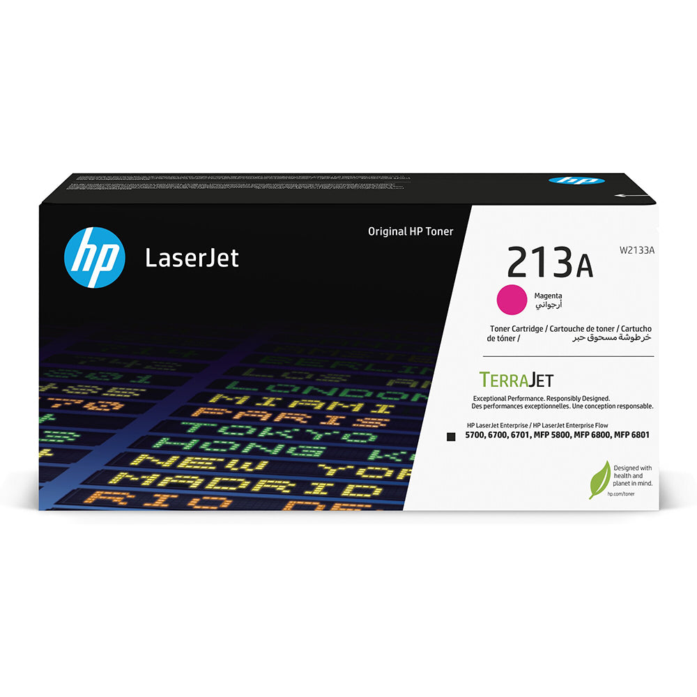 New, Pre-Owned, Original HP 213A Standard Yield Magenta Toner Cartridge, W2133A.