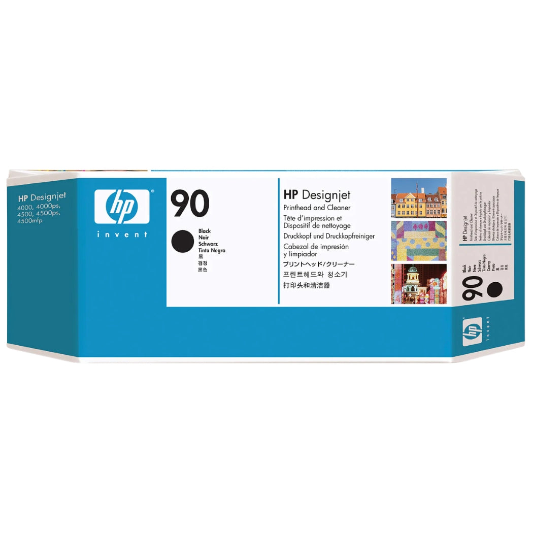 New, Pre-Owned - HP 90 (C5054A) Black Printhead & Cleaner Cartridge