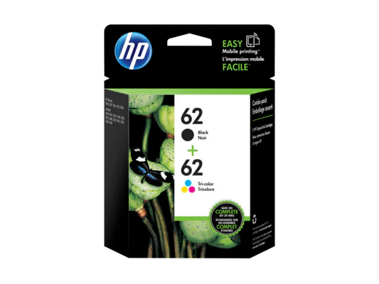 HP 62 Black & 62 Tri-Color Ink Cartridge- 2 Pack