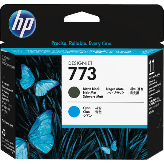 New, Pre-Owned - HP 773 Matte Black/Cyan DesignJet Printhead, C1Q20A