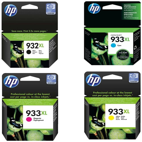 HP 932XL Black & 933XL Color Ink Cartridge- 4 Pack