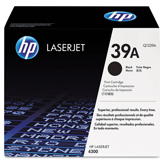 Original HP 39A Black LaserJet Toner Cartridge